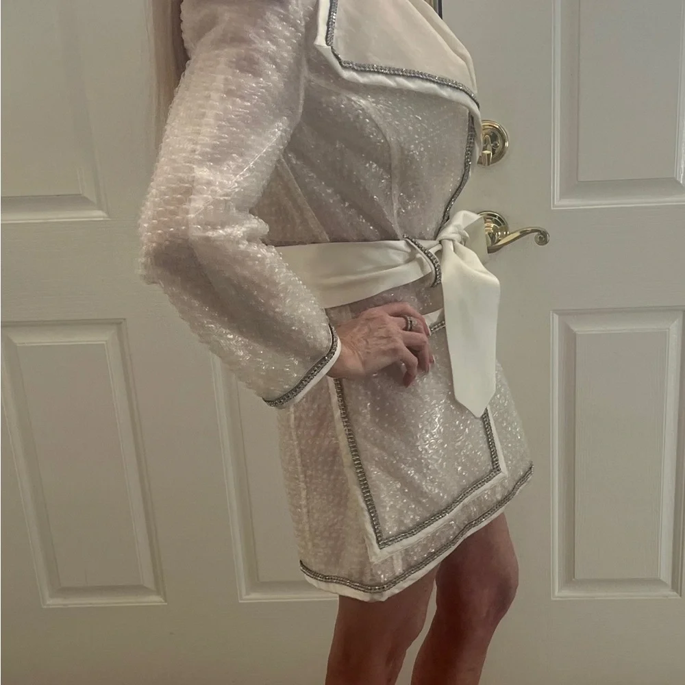 RARE-ICONIC-Dolce & Gabbana-Clear Plastic Bubble Wrap Rain Coat-Rhinestone-90s - Picture 3 of 16